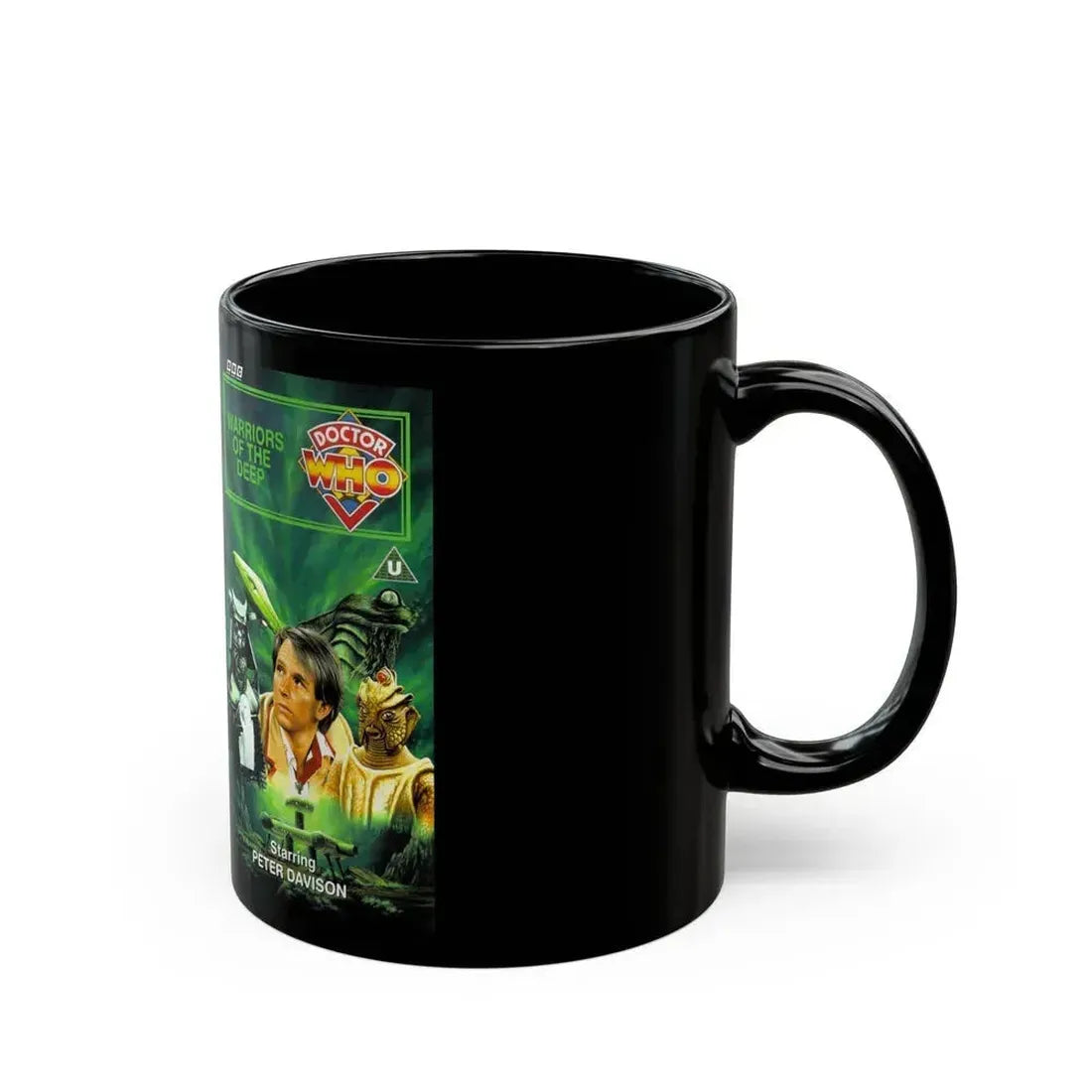 DOCTOR WHO WARRIORS OF THE DEEP (VHS COVER) - Black Coffee Mug - Go Mug Yourself