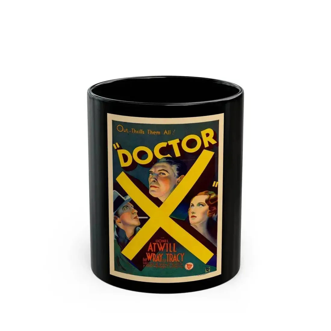 DOCTOR X 1932 Movie Poster - Black Coffee Mug 11oz - Go Mug Yourself