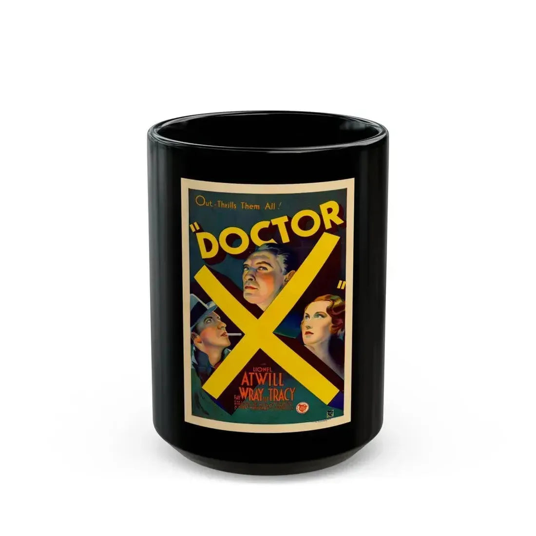 DOCTOR X 1932 Movie Poster - Black Coffee Mug 15oz - Go Mug Yourself