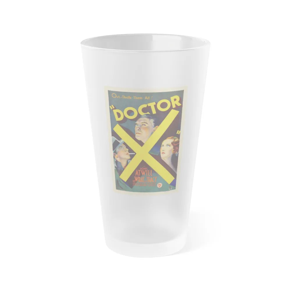 DOCTOR X 1932 Movie Poster - Frosted Pint Glass 16oz-16oz-Frosted-Go Mug Yourself