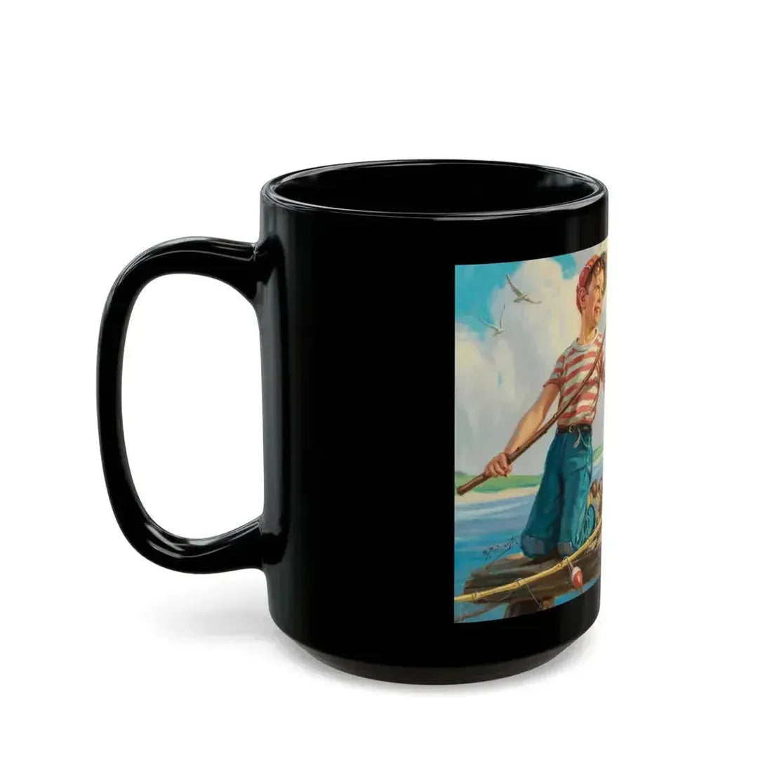 Dog in Net - Black Coffee Mug - Go Mug Yourself