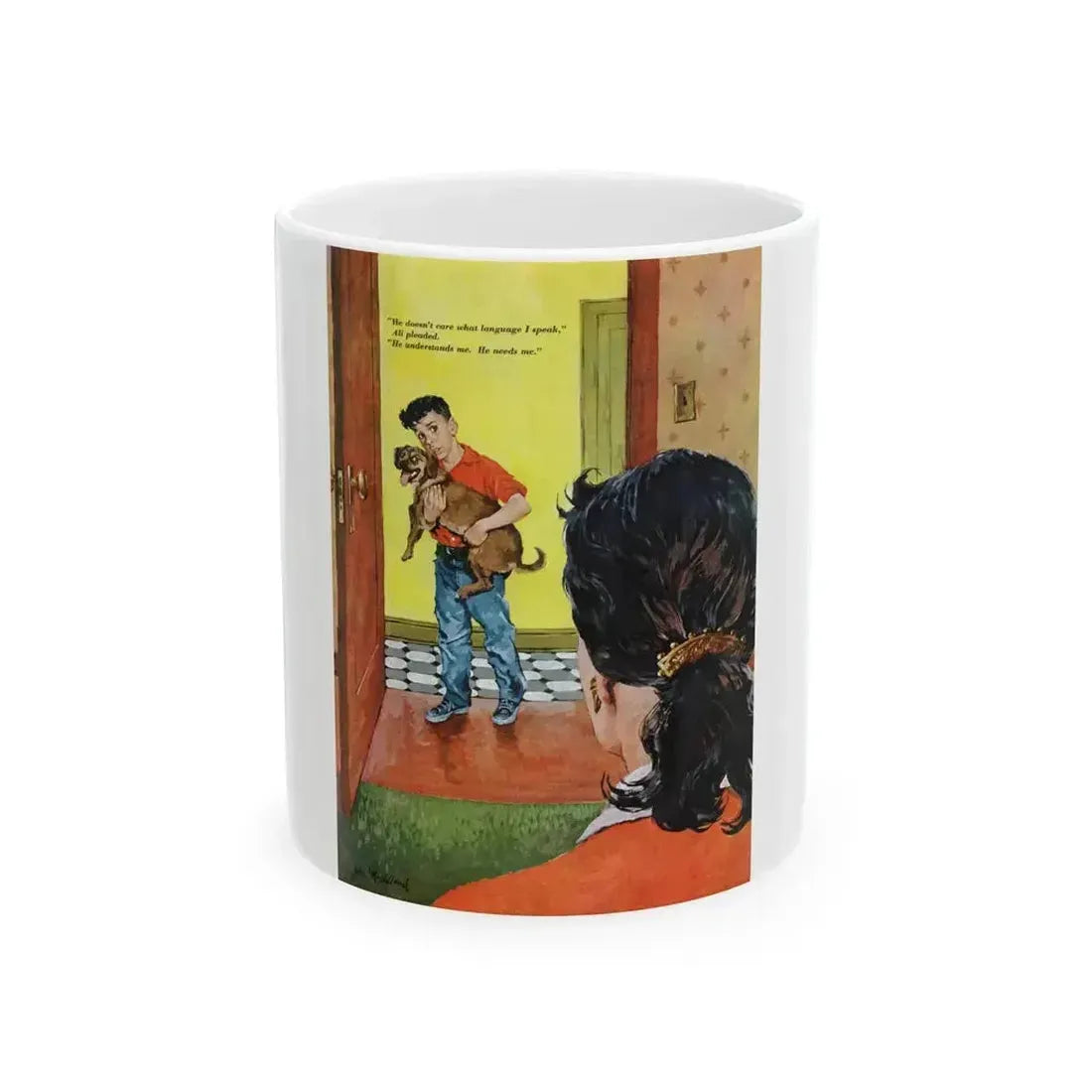 Dog in the House, Redbook, May 1958 - White Coffee Mug 11oz - Go Mug Yourself