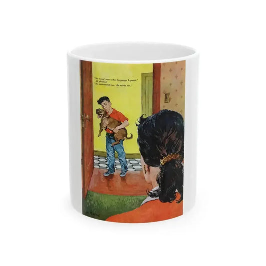 Dog in the House, Redbook, May 1958 - White Coffee Mug 11oz - Go Mug Yourself