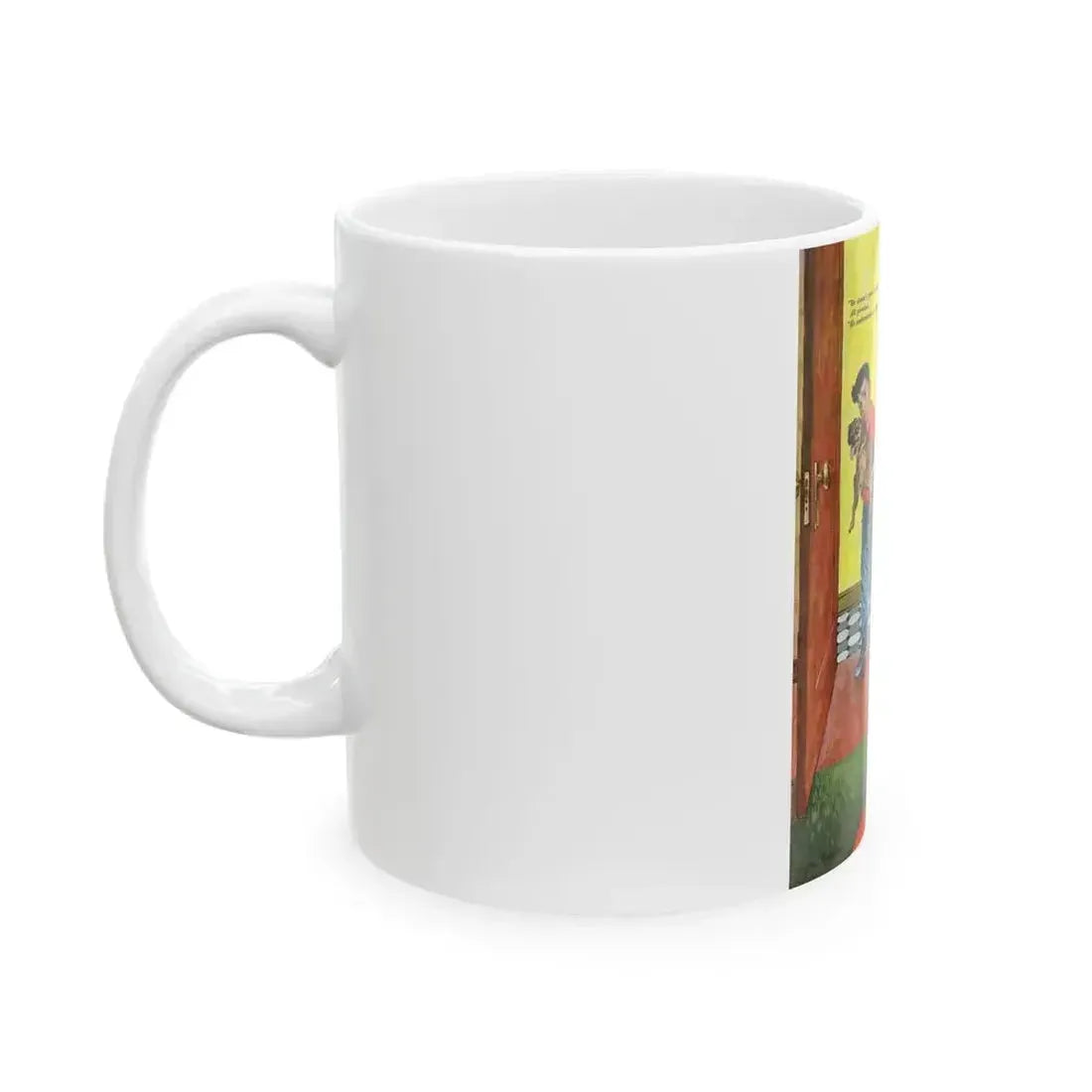 Dog in the House, Redbook, May 1958 - White Coffee Mug - Go Mug Yourself