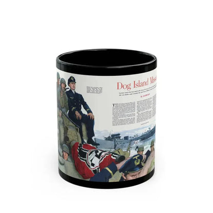 Dog Island Mission, Collier's, November 8, 1952 - Black Coffee Mug 11oz - Go Mug Yourself