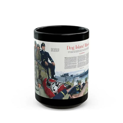 Dog Island Mission, Collier's, November 8, 1952 - Black Coffee Mug 15oz - Go Mug Yourself