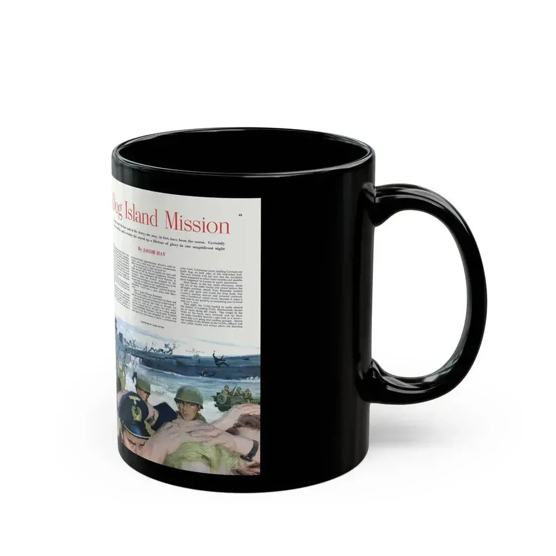 Dog Island Mission, Collier's, November 8, 1952 - Black Coffee Mug - Go Mug Yourself