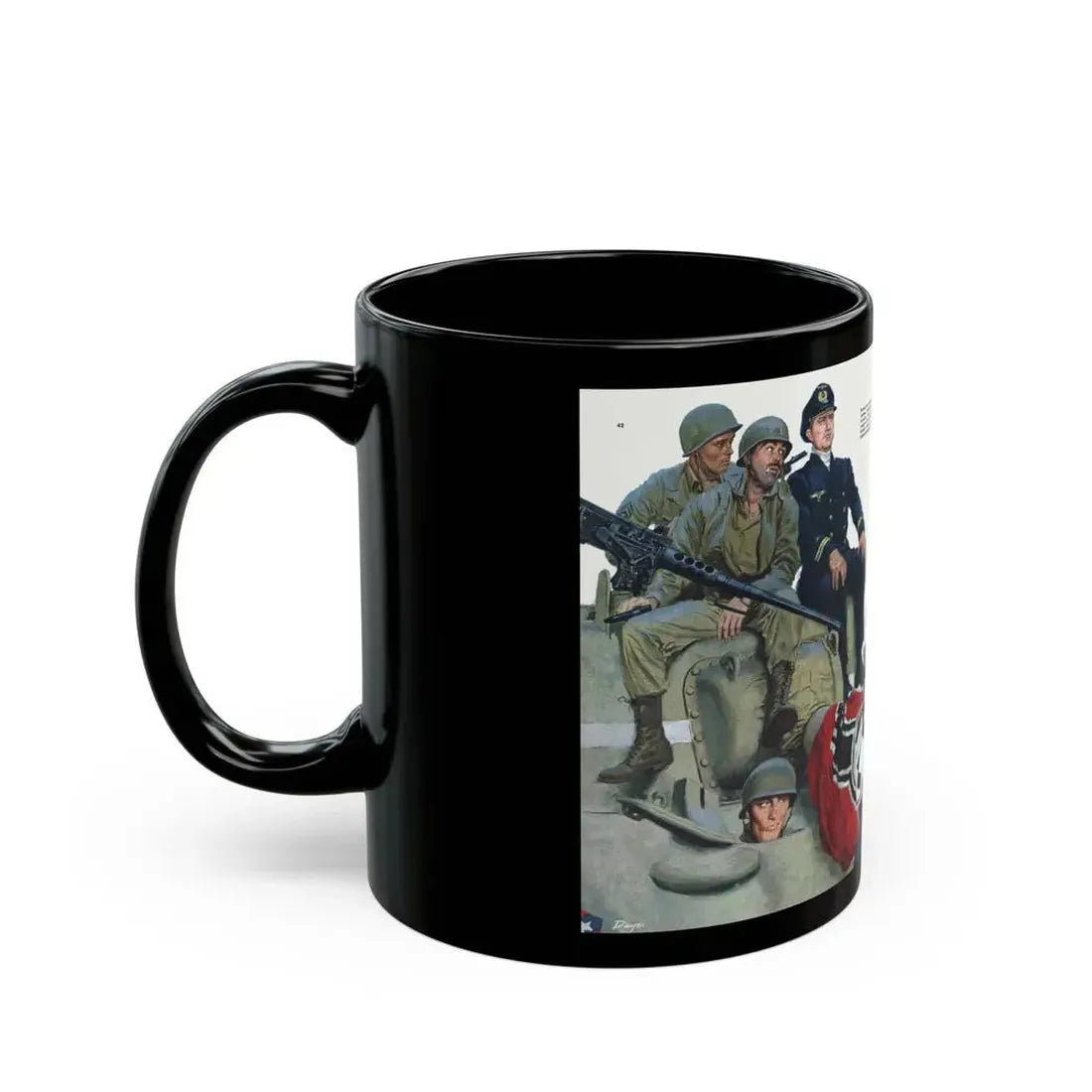 Dog Island Mission, Collier's, November 8, 1952 - Black Coffee Mug - Go Mug Yourself