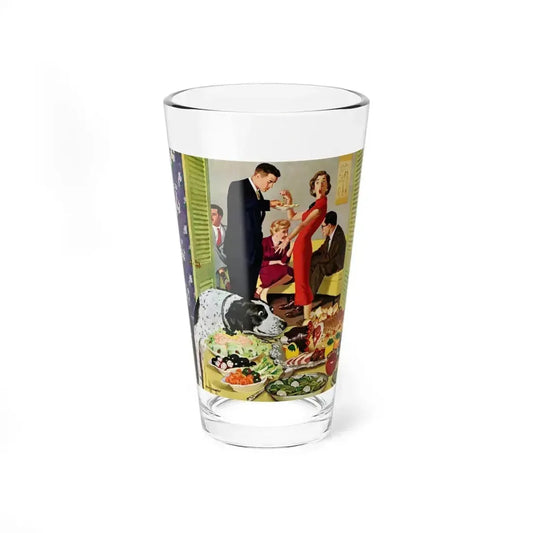 Doggy Buffet, Saturday Evening Post, January 5, 1957 - Pint Glass 16oz 16oz - Go Mug Yourself