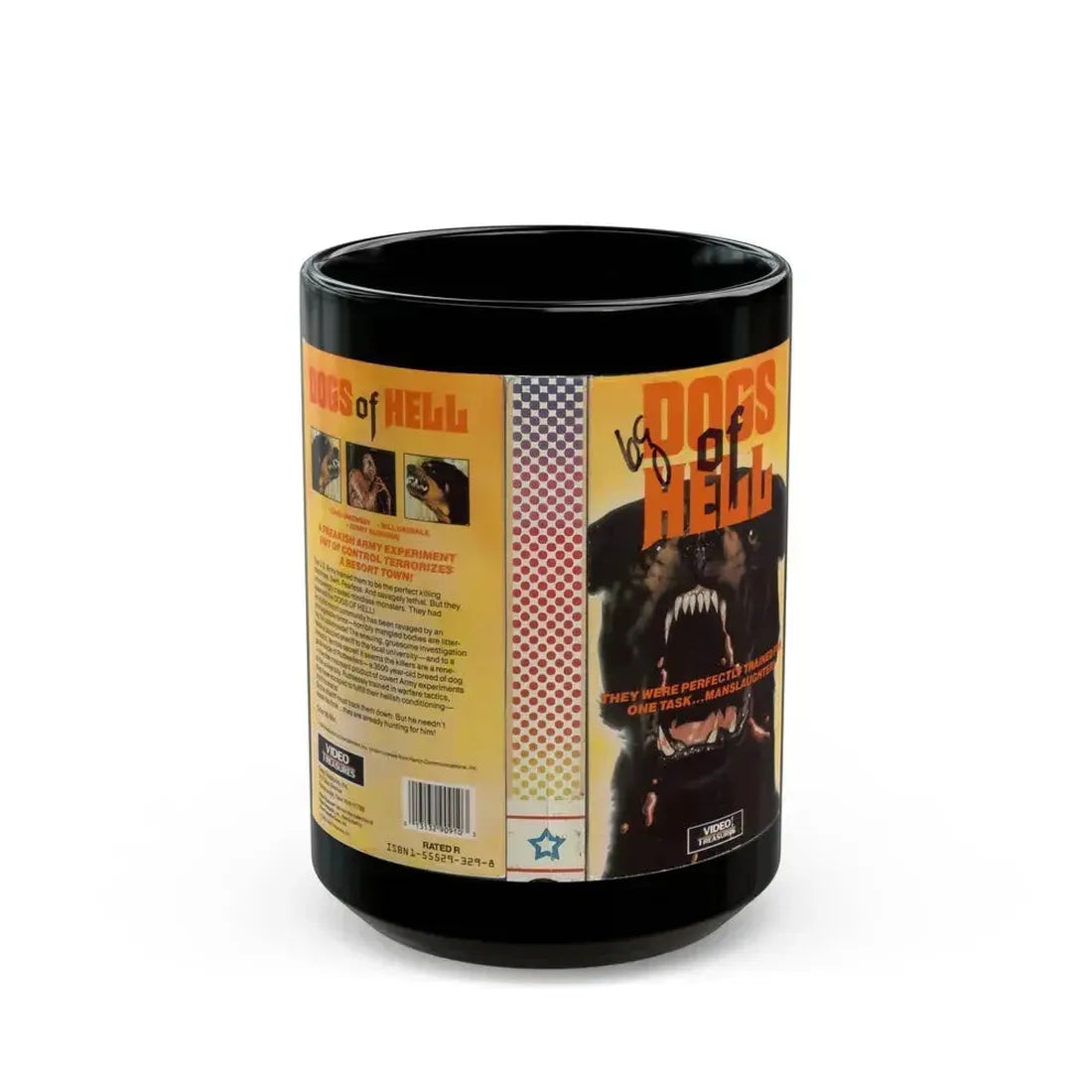 DOGS OF HELL (VHS COVER) - Black Coffee Mug 15oz - Go Mug Yourself