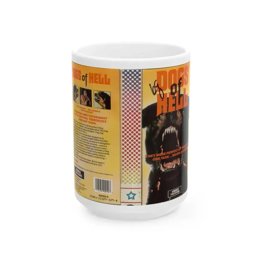 DOGS OF HELL (VHS COVER) - White Coffee Mug 11oz - Go Mug Yourself