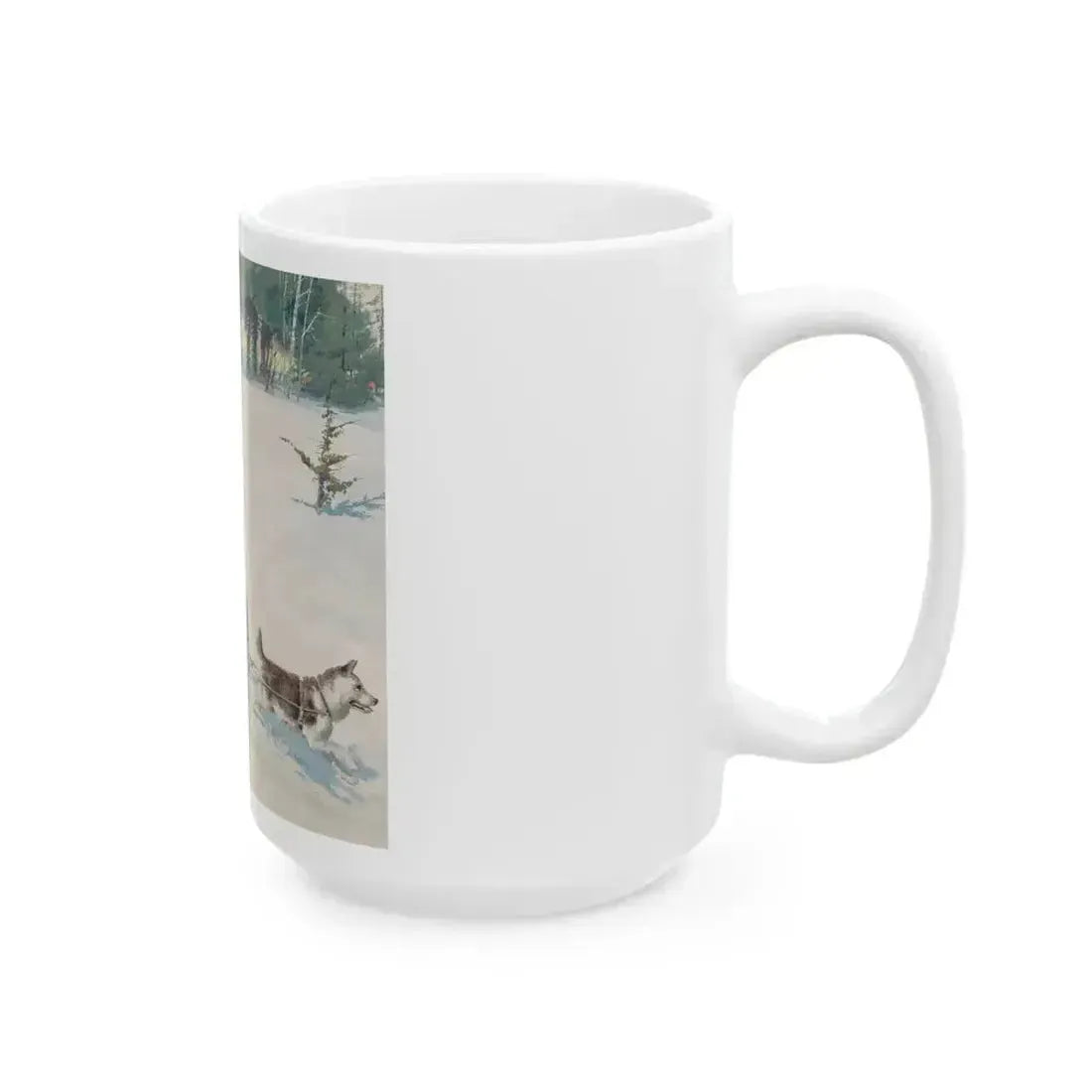 Dogsled Fun, calendar illustration - White Coffee Mug - Go Mug Yourself