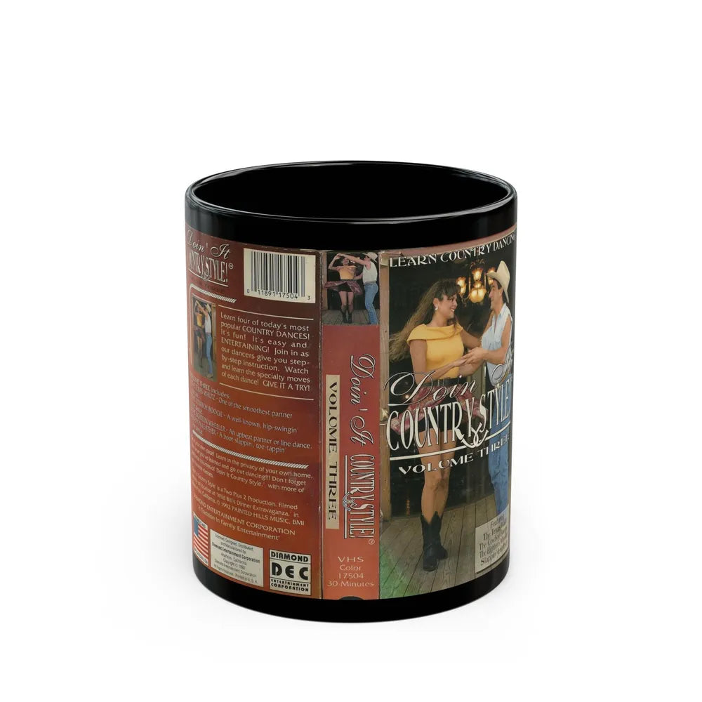 DOIN IT COUNTRY STYLE VOLUME THREE (VHS COVER) - Black Coffee Mug-11oz-Go Mug Yourself