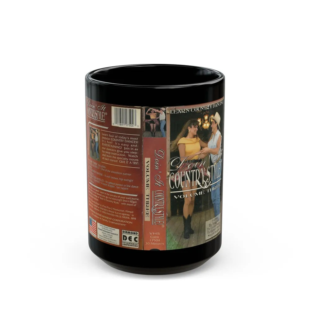 DOIN IT COUNTRY STYLE VOLUME THREE (VHS COVER) - Black Coffee Mug-15oz-Go Mug Yourself