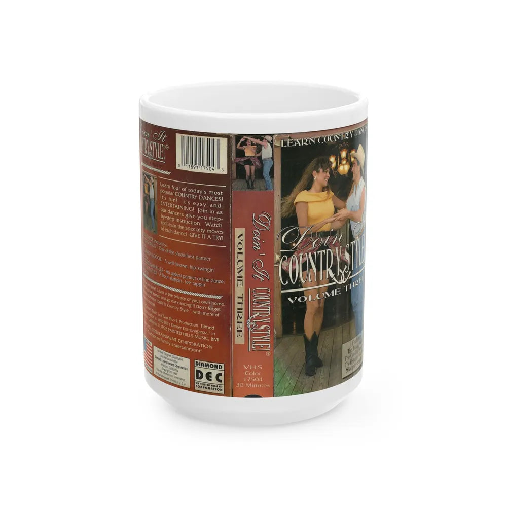 DOIN IT COUNTRY STYLE VOLUME THREE (VHS COVER) - White Coffee Mug-15oz-Go Mug Yourself