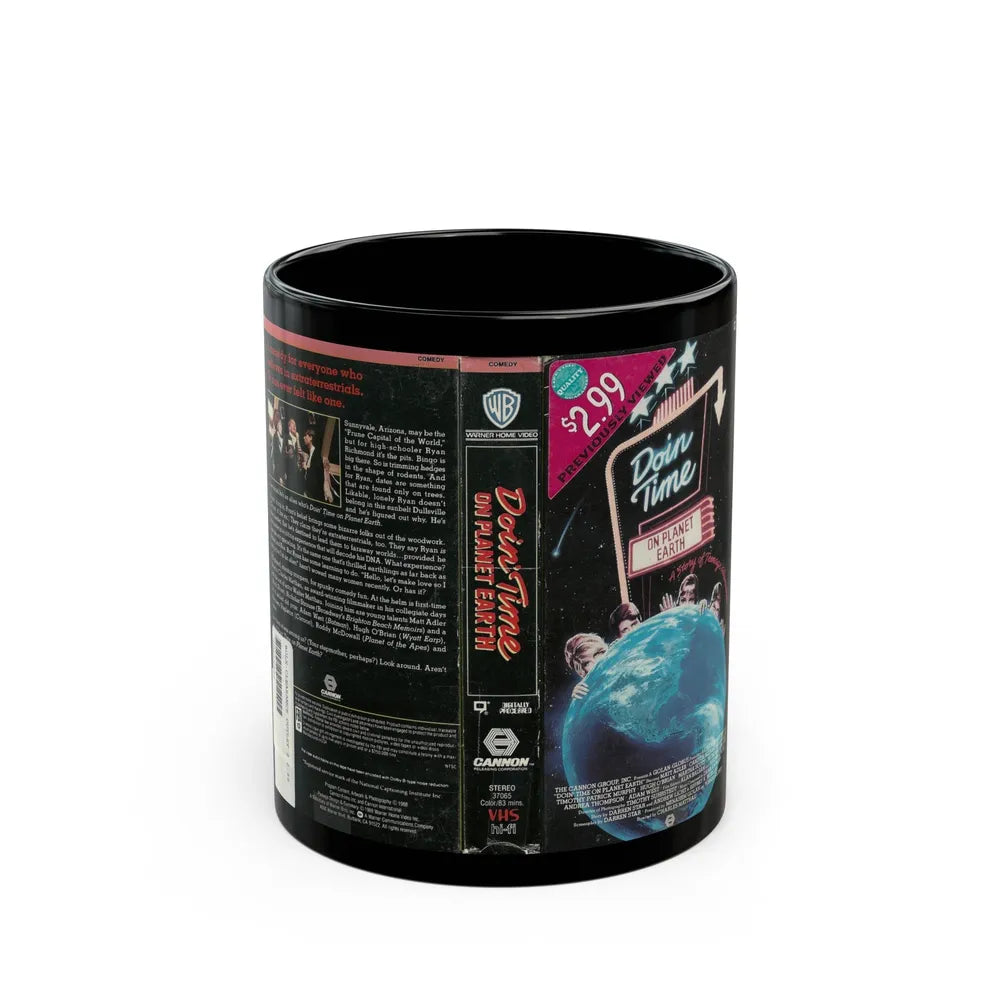 DOIN TIME ON PLANET EARTH (VHS COVER) - Black Coffee Mug-11oz-Go Mug Yourself