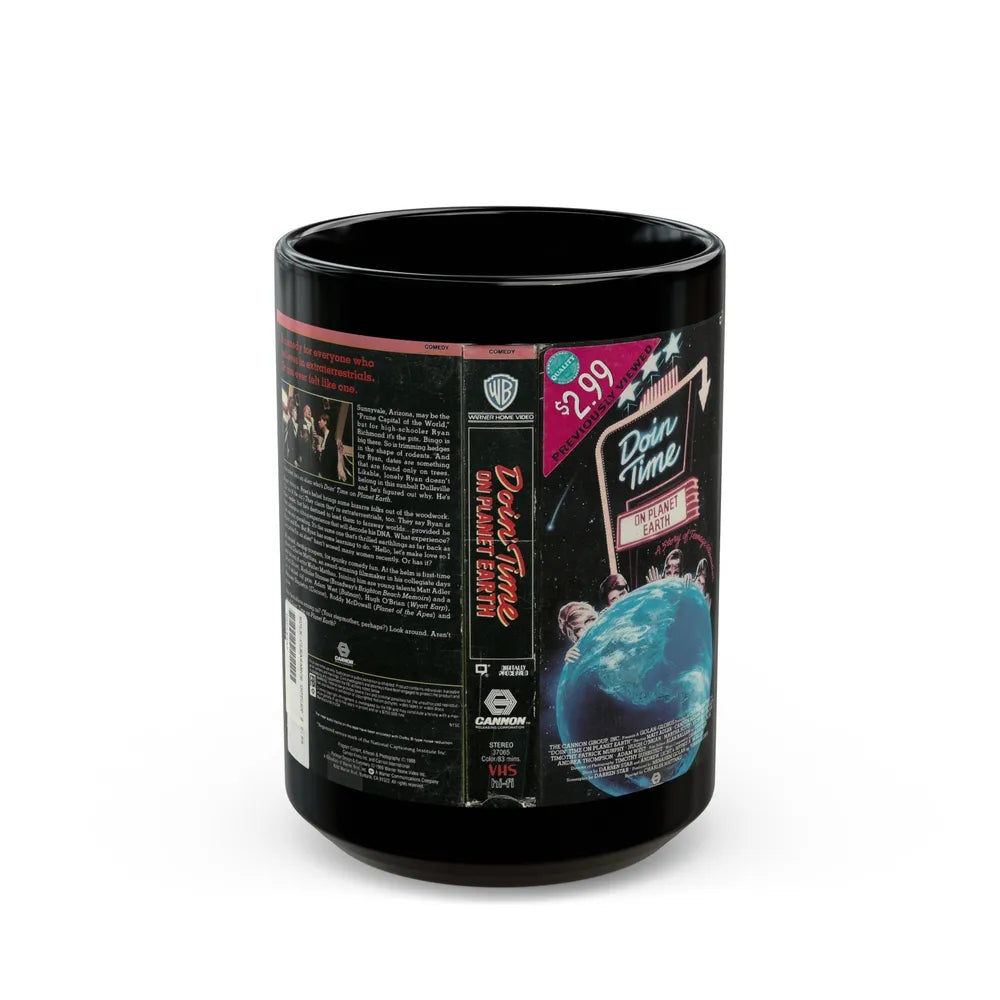 DOIN TIME ON PLANET EARTH (VHS COVER) - Black Coffee Mug-15oz-Go Mug Yourself