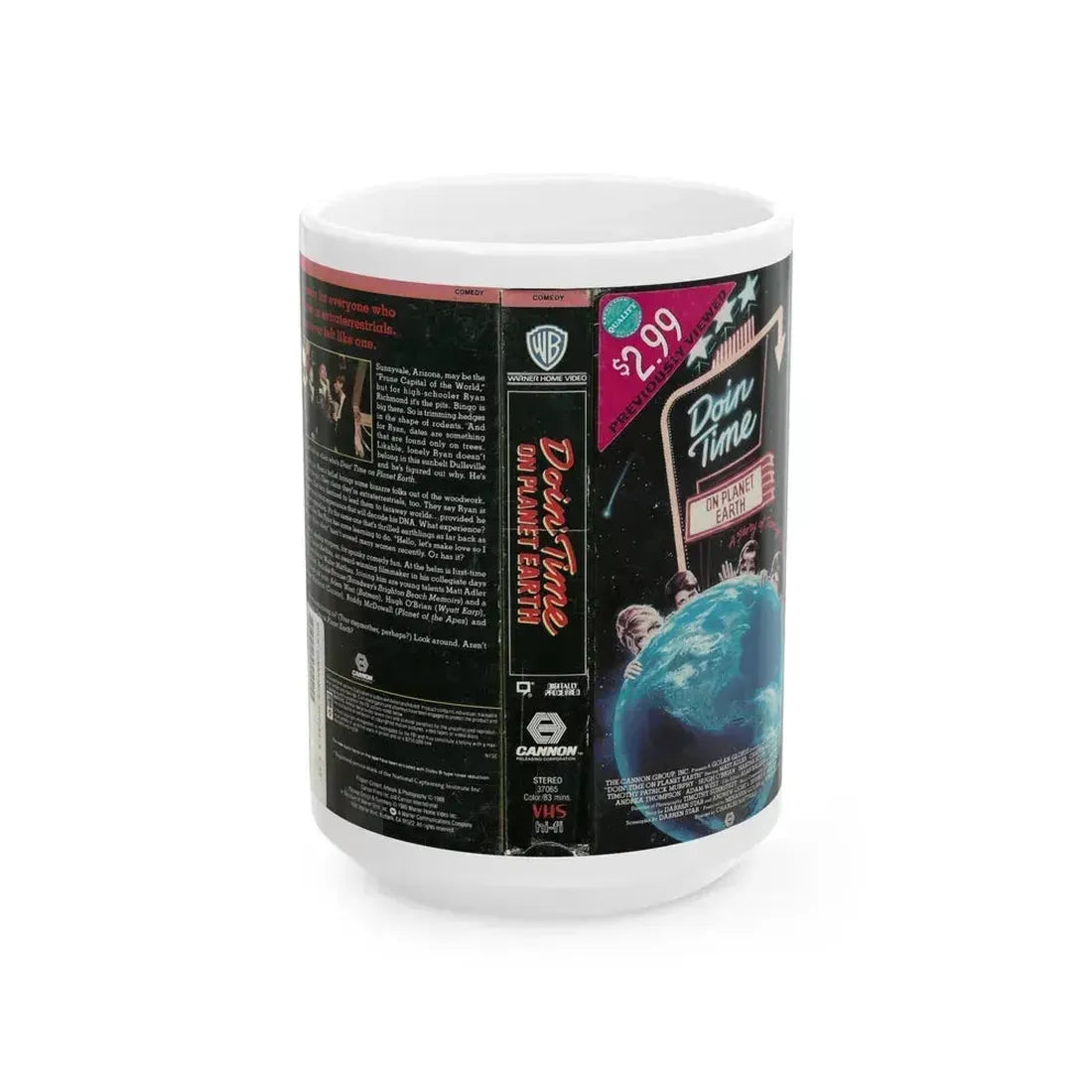DOIN TIME ON PLANET EARTH (VHS COVER) - White Coffee Mug 15oz - Go Mug Yourself