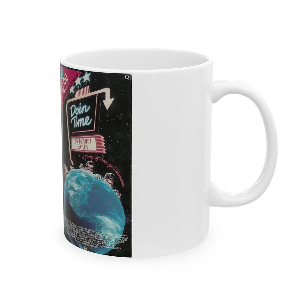 DOIN TIME ON PLANET EARTH (VHS COVER) - White Coffee Mug-Go Mug Yourself