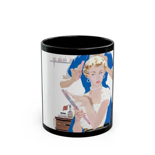 Dolled Up, woman's magazine story illustration, 1954 - Black Coffee Mug 11oz - Go Mug Yourself