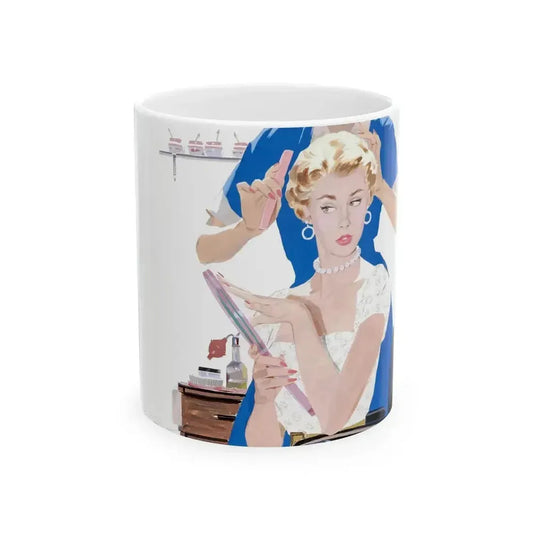 Dolled Up, woman's magazine story illustration, 1954 - White Coffee Mug 11oz - Go Mug Yourself