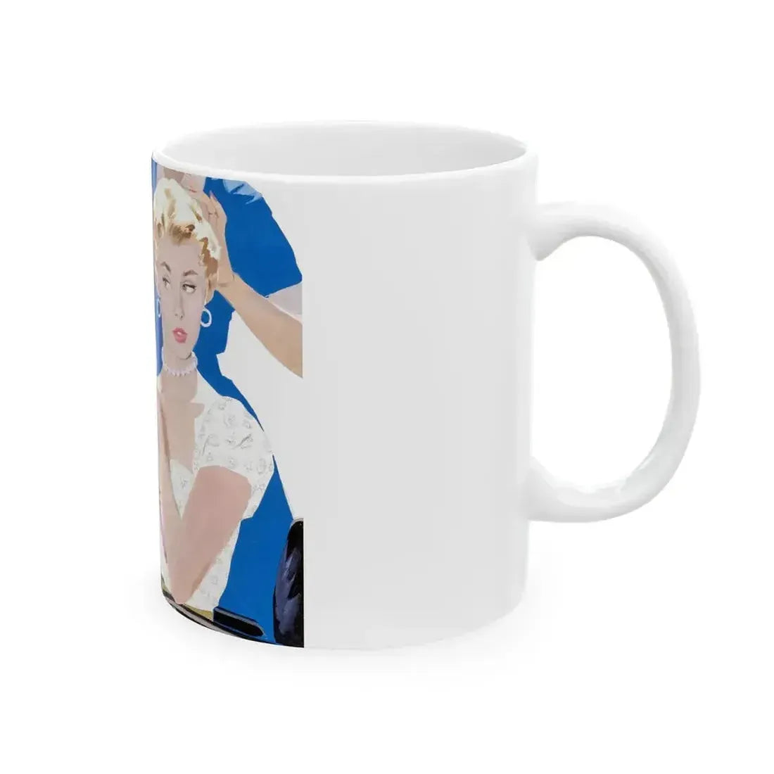 Dolled Up, woman's magazine story illustration, 1954 - White Coffee Mug - Go Mug Yourself