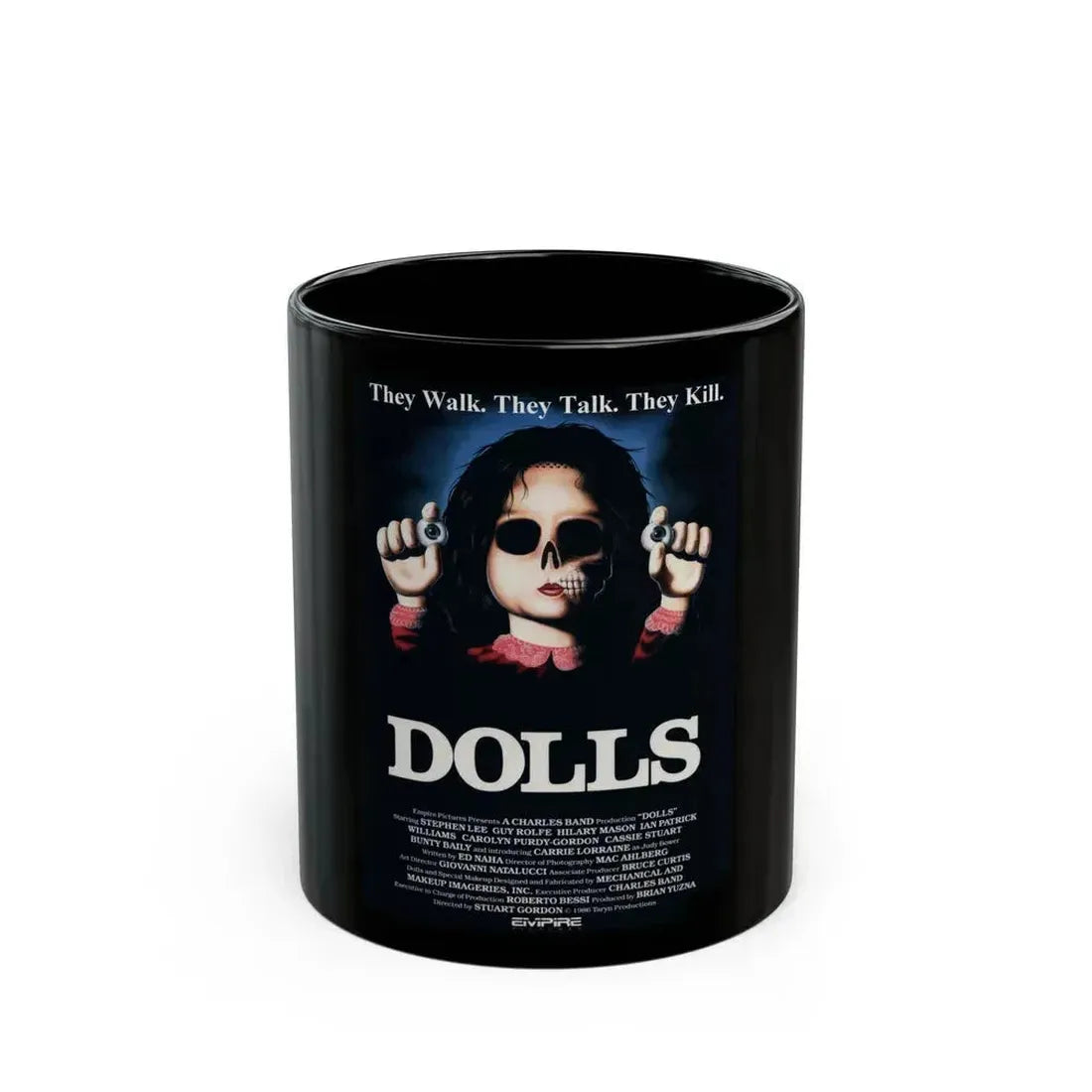 DOLLS 1986 Movie Poster - Black Coffee Mug 11oz - Go Mug Yourself