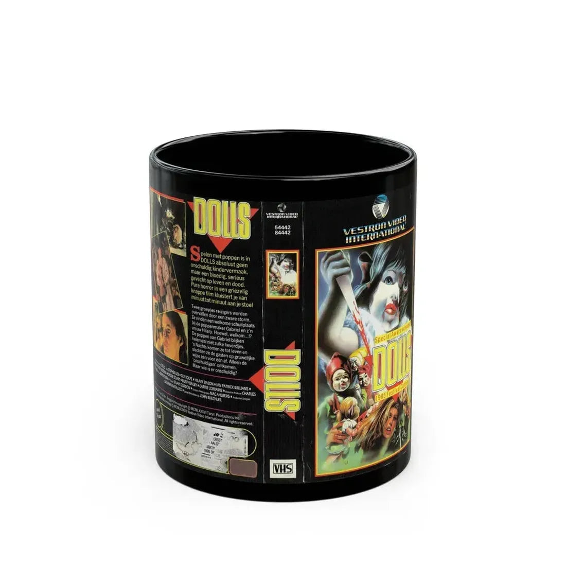 DOLLS VESTRON (VHS COVER) - Black Coffee Mug 11oz - Go Mug Yourself