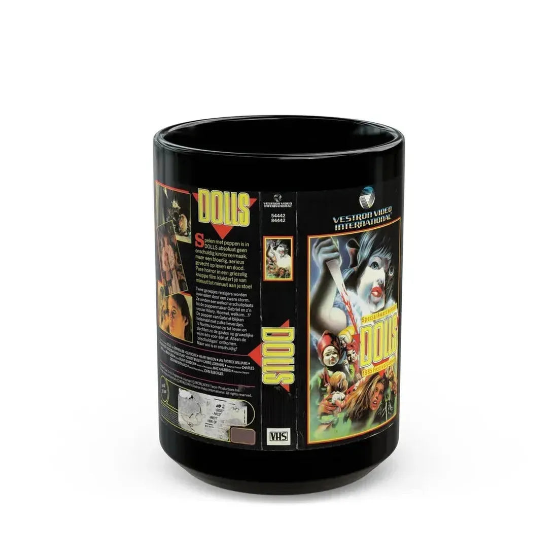DOLLS VESTRON (VHS COVER) - Black Coffee Mug 15oz - Go Mug Yourself