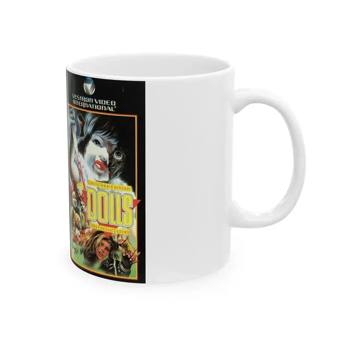 DOLLS VESTRON (VHS COVER) - White Coffee Mug - Go Mug Yourself