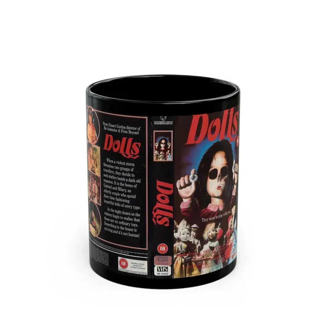 DOLLS (VHS COVER) - Black Coffee Mug 11oz - Go Mug Yourself