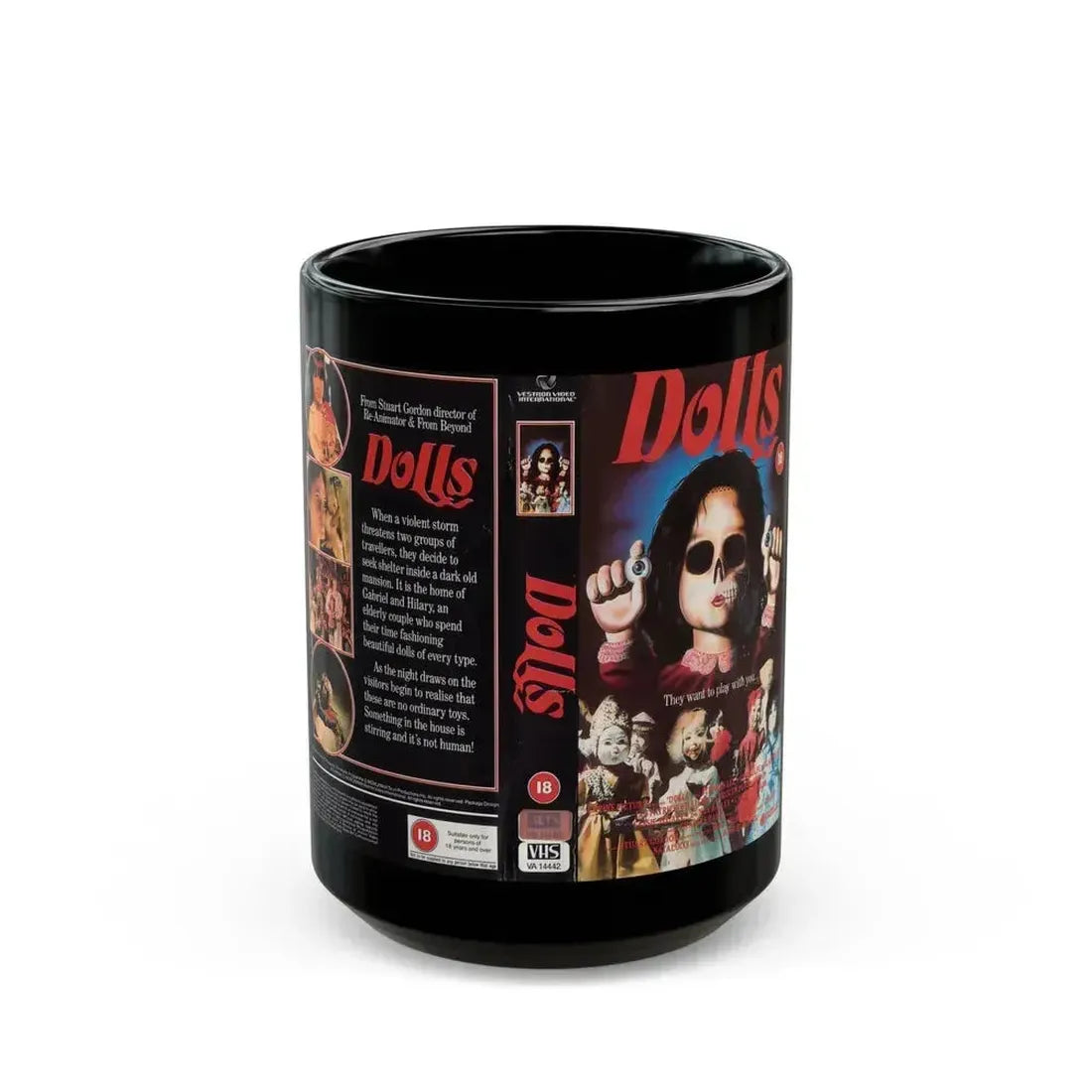 DOLLS (VHS COVER) - Black Coffee Mug 15oz - Go Mug Yourself