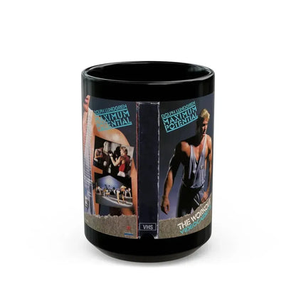 DOLPH LUNDGREN MAXIMUM POTENTIAL (VHS COVER) - Black Coffee Mug 15oz - Go Mug Yourself