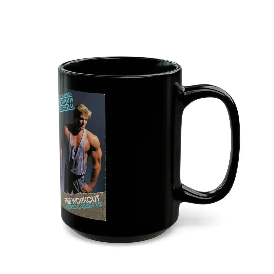 DOLPH LUNDGREN MAXIMUM POTENTIAL (VHS COVER) - Black Coffee Mug - Go Mug Yourself