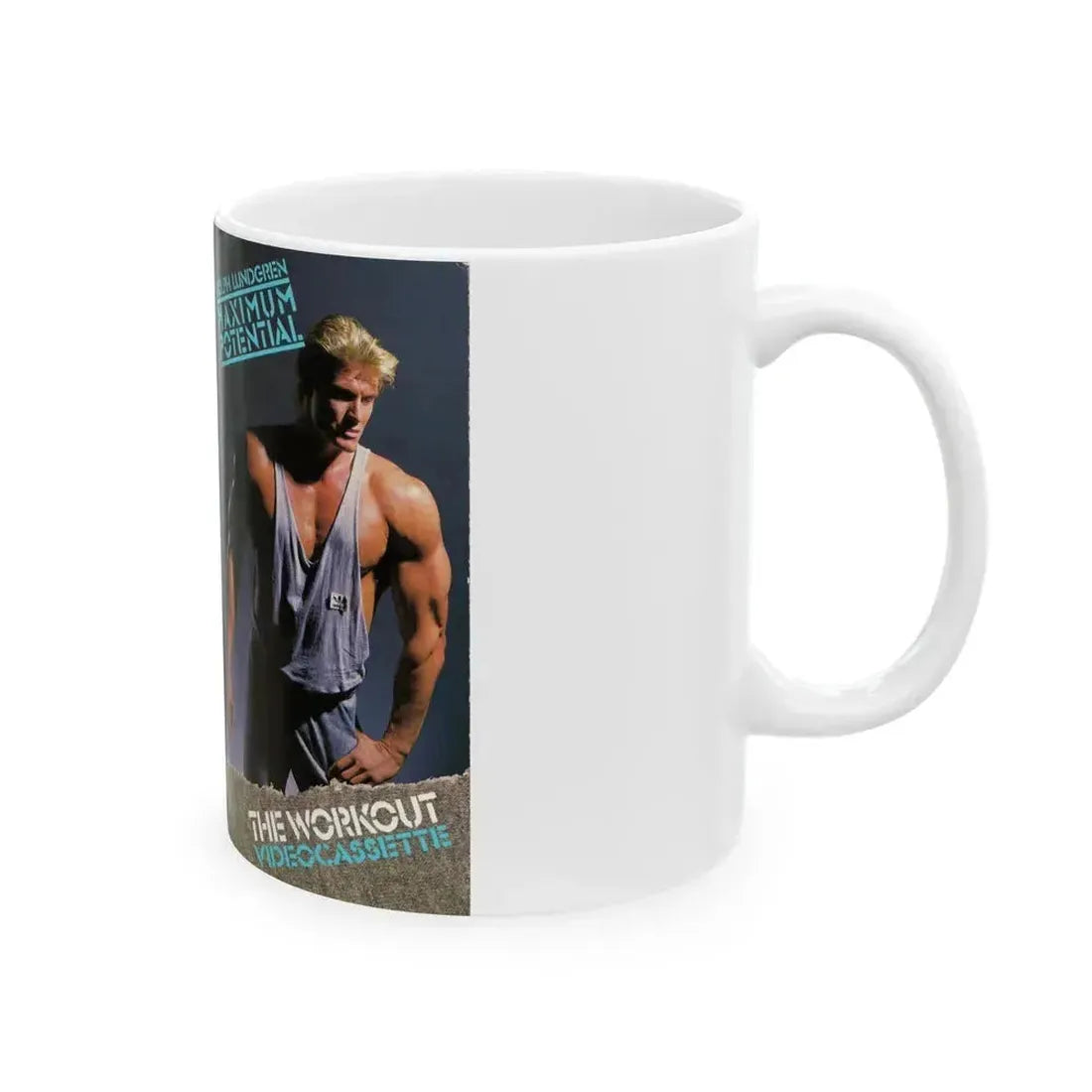 DOLPH LUNDGREN MAXIMUM POTENTIAL (VHS COVER) - White Coffee Mug - Go Mug Yourself