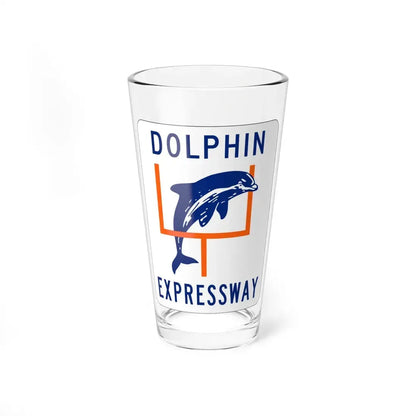 Dolphin Expressway Shield (Florida) (Road Sign) Pint Glss 16oz 16oz - Go Mug Yourself