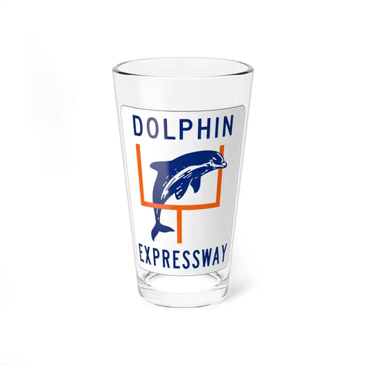 Dolphin Expressway Shield (Florida) (Road Sign) Pint Glss 16oz 16oz - Go Mug Yourself
