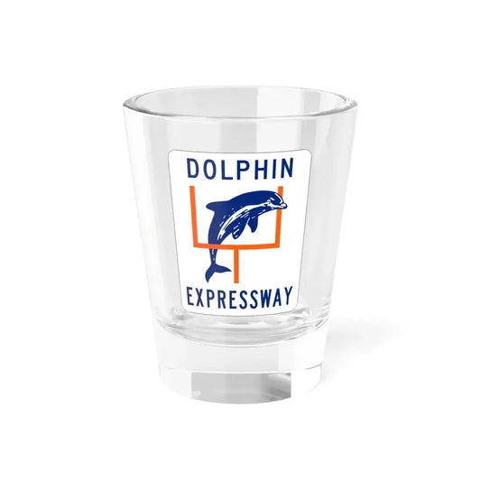 Dolphin Expressway Shield (Florida) (Road Sign) Shot Glass 1.5oz 1.5oz - Go Mug Yourself