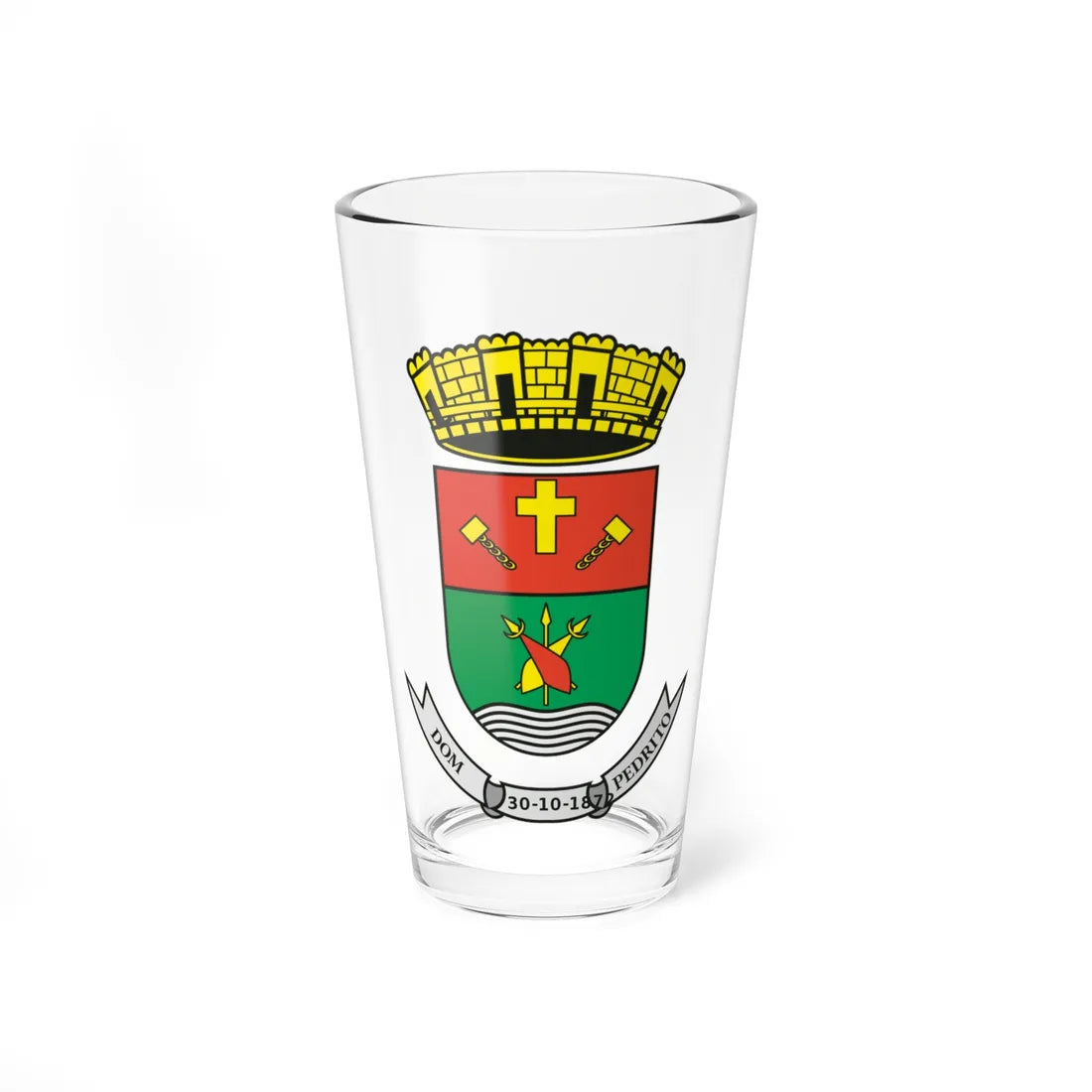 Dom Pedrito - RS - Brasao (Brazil) (Coat of Arms) Pint Glass 16oz 16oz - Go Mug Yourself