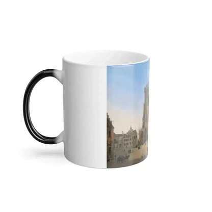 Domenico Quaglio (1787-1837) View of the Cathedral of Notre Dame in Rheims - Color Changing Mug 11oz - Go Mug Yourself