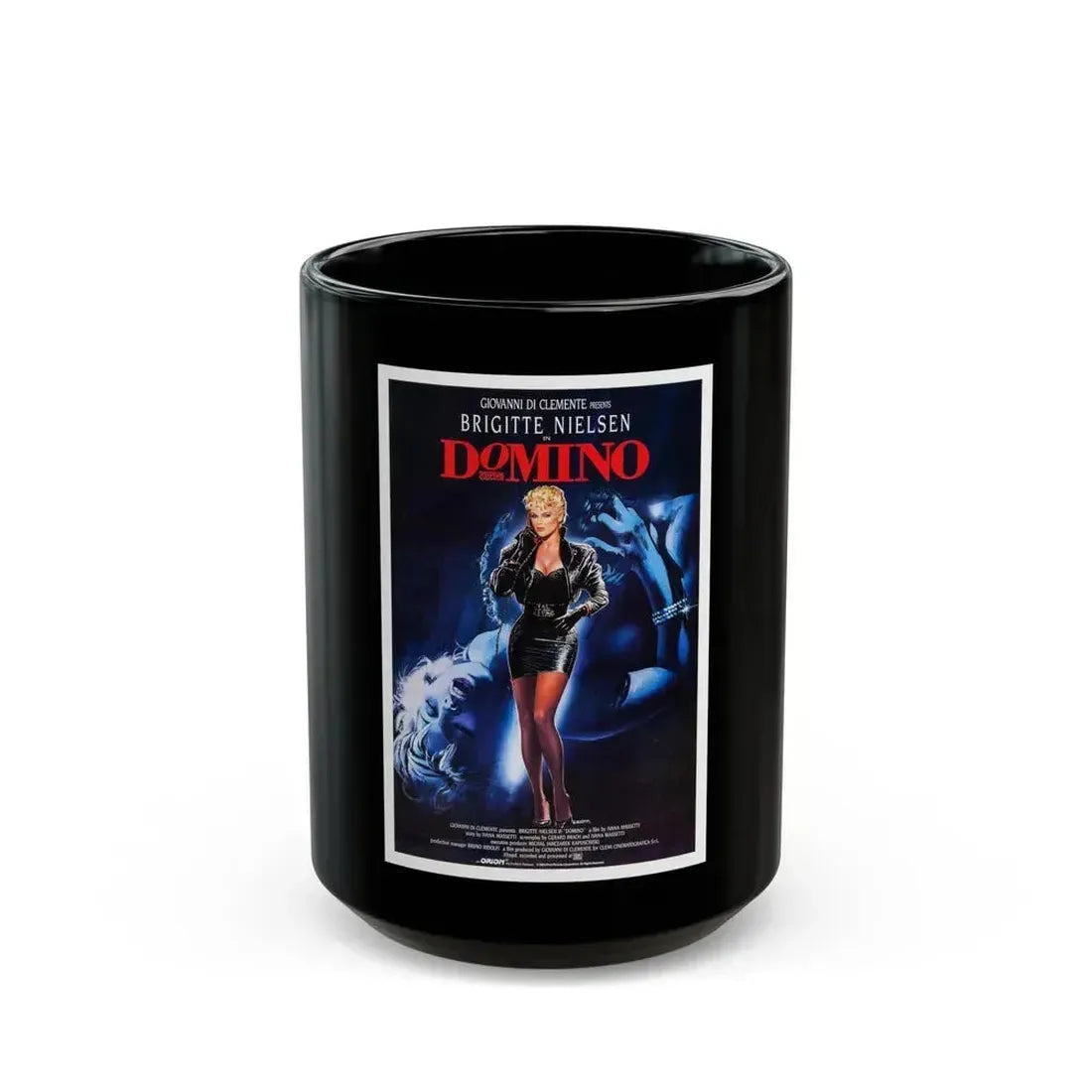 DOMINO 1988 Movie Poster - Black Coffee Mug 15oz - Go Mug Yourself
