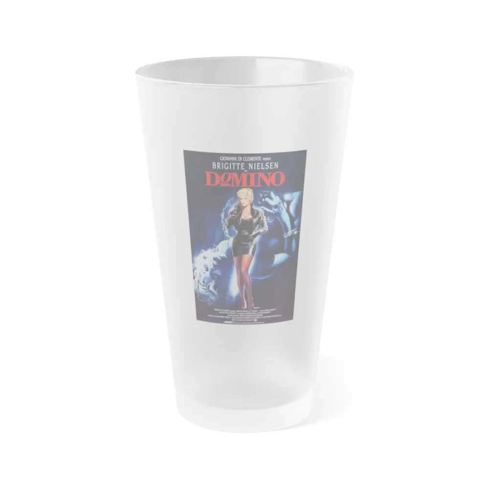 DOMINO 1988 Movie Poster - Frosted Pint Glass 16oz-16oz-Frosted-Go Mug Yourself