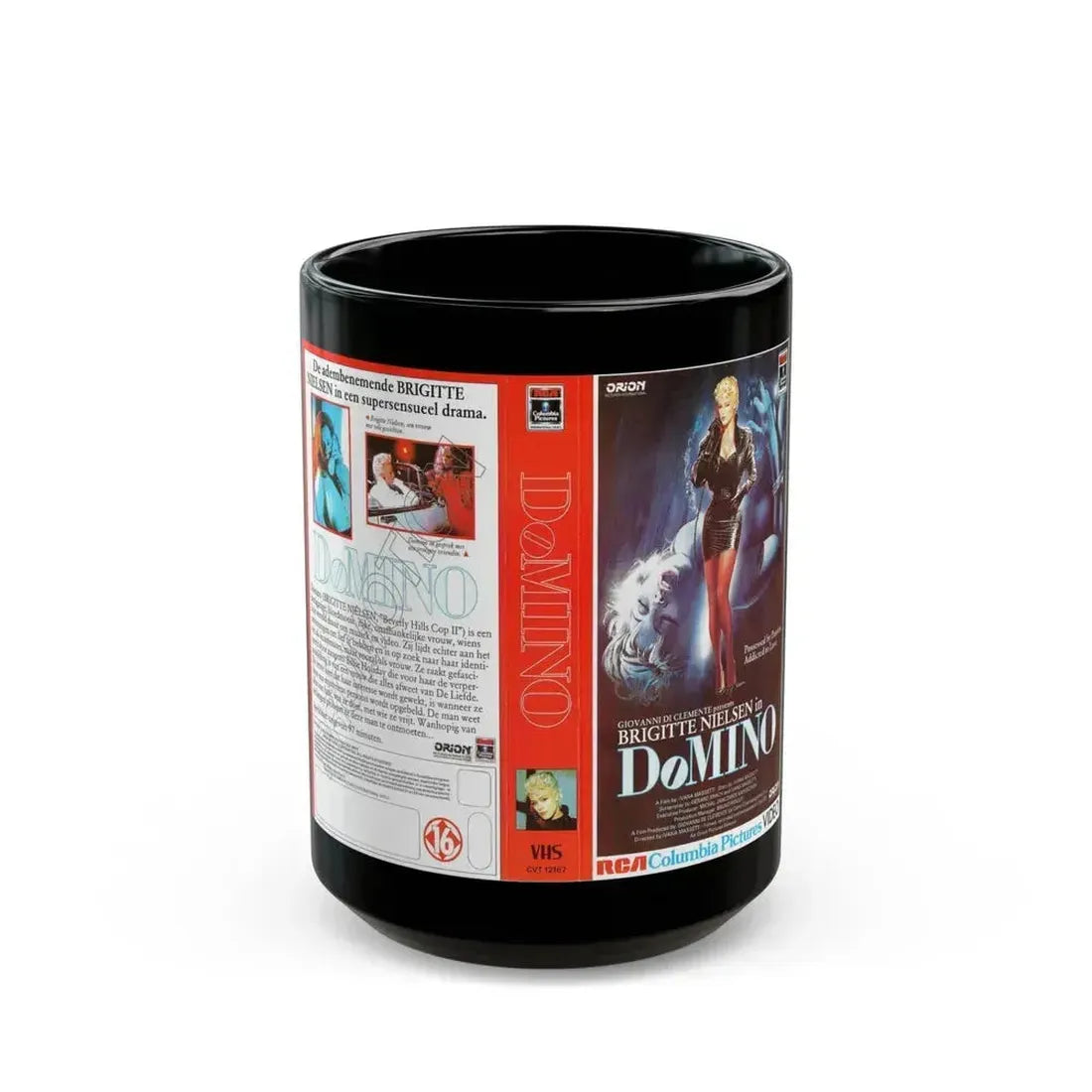 DOMINO (VHS COVER) - Black Coffee Mug 15oz - Go Mug Yourself