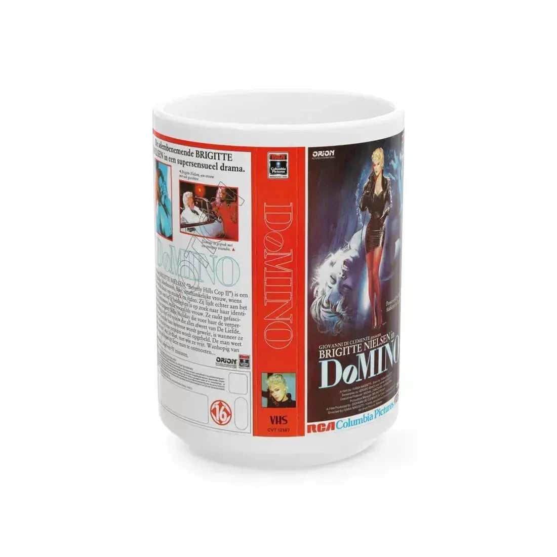 DOMINO (VHS COVER) - White Coffee Mug 15oz - Go Mug Yourself