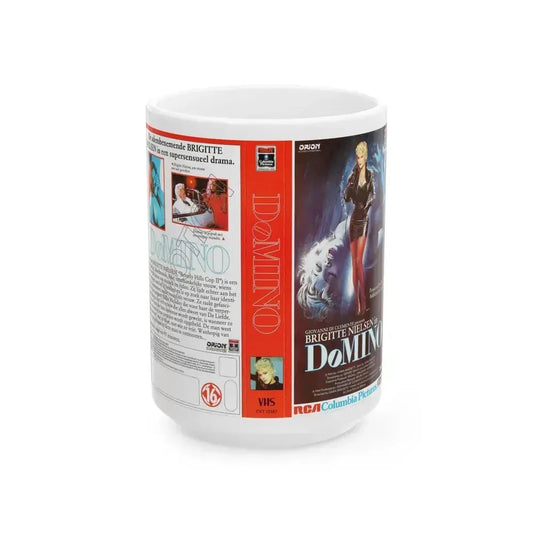 DOMINO (VHS COVER) - White Coffee Mug 15oz - Go Mug Yourself