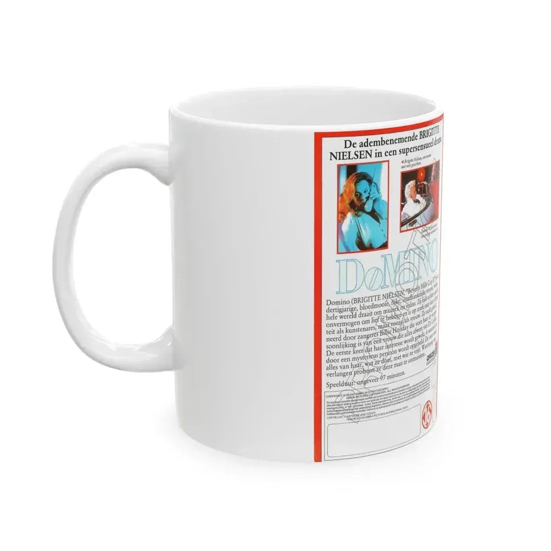 DOMINO (VHS COVER) - White Coffee Mug - Go Mug Yourself