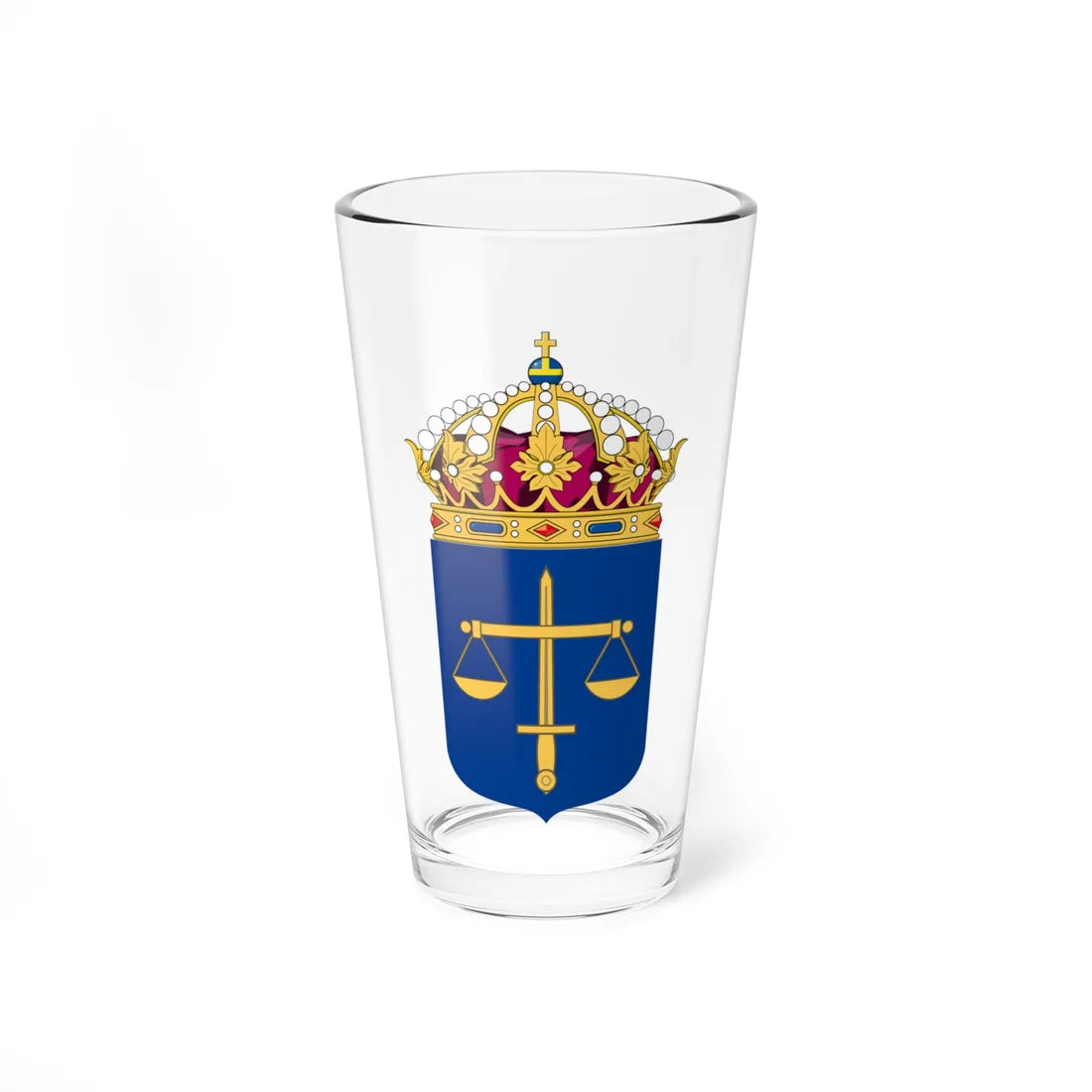 Domstolsverket vapen bra (Sweden) (Coat of Arms) Pint Glass 16oz 16oz - Go Mug Yourself