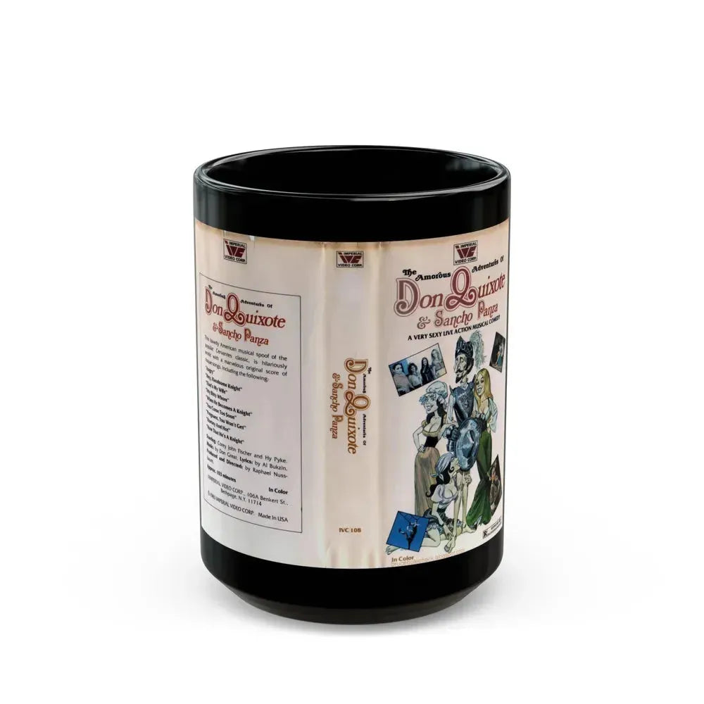 DON QUIXOTE AND SANCHO PANZA SEXPLOITATION (VHS COVER) - Black Coffee Mug 15oz - Go Mug Yourself