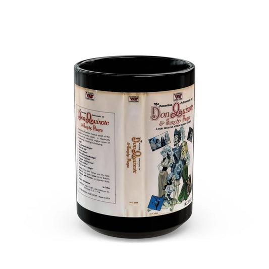 DON QUIXOTE AND SANCHO PANZA SEXPLOITATION (VHS COVER) - Black Coffee Mug-15oz-Go Mug Yourself