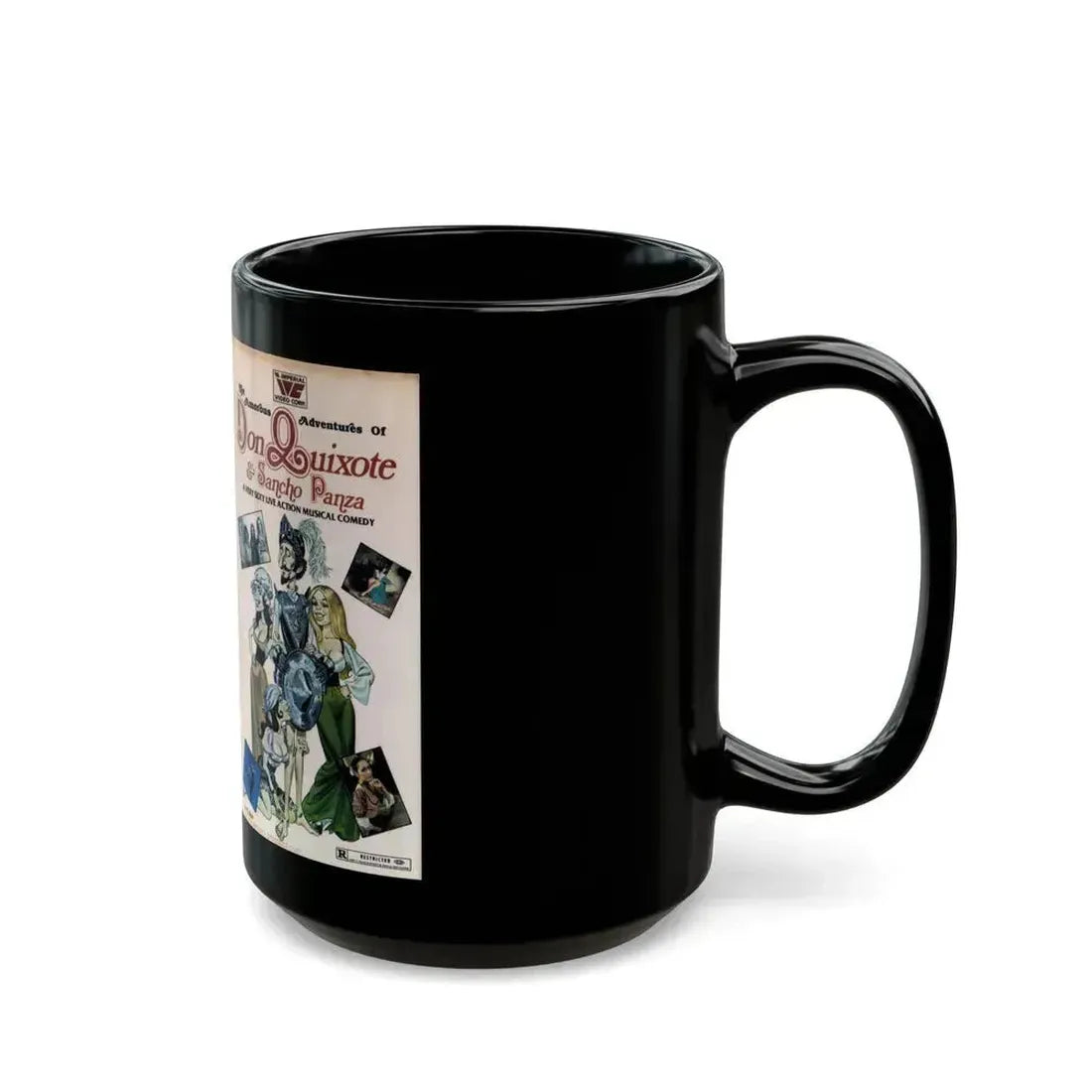 DON QUIXOTE AND SANCHO PANZA SEXPLOITATION (VHS COVER) - Black Coffee Mug - Go Mug Yourself